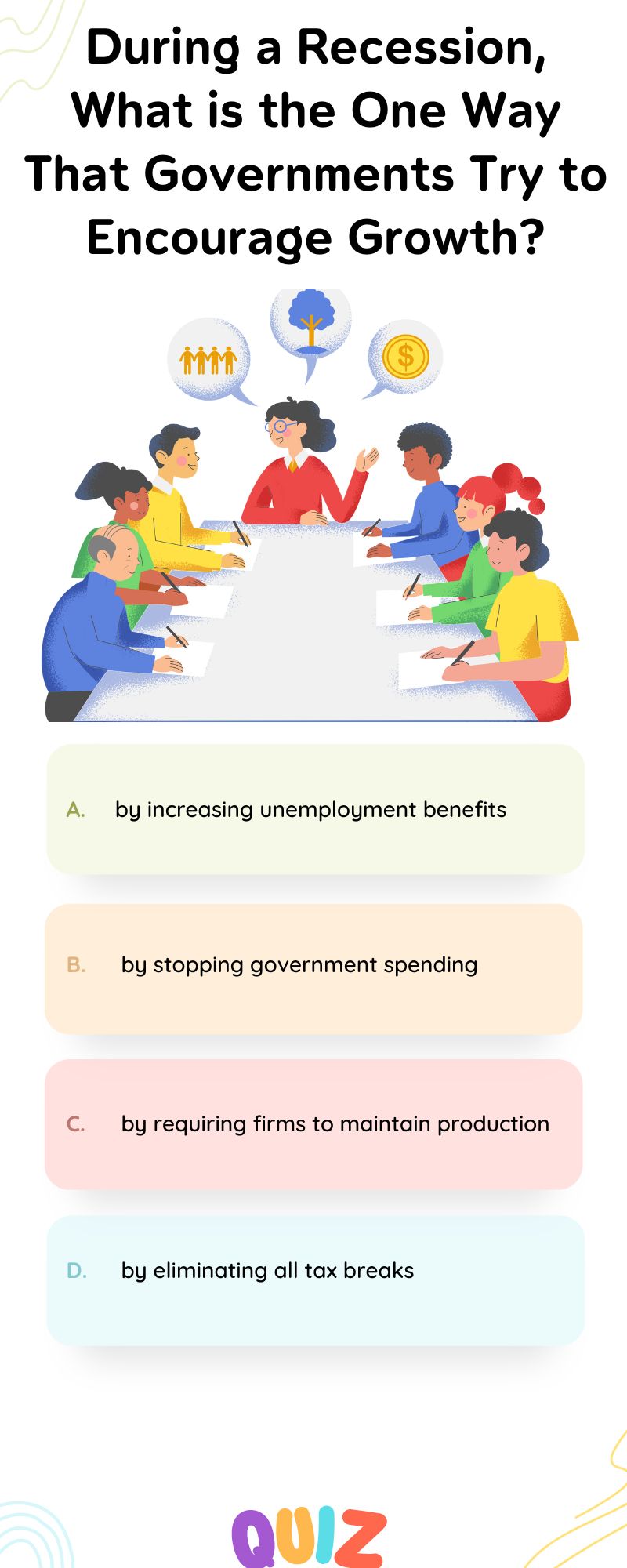 During a Recession, What is the One Way That Governments Try to Encourage Growth Quiz Infographic