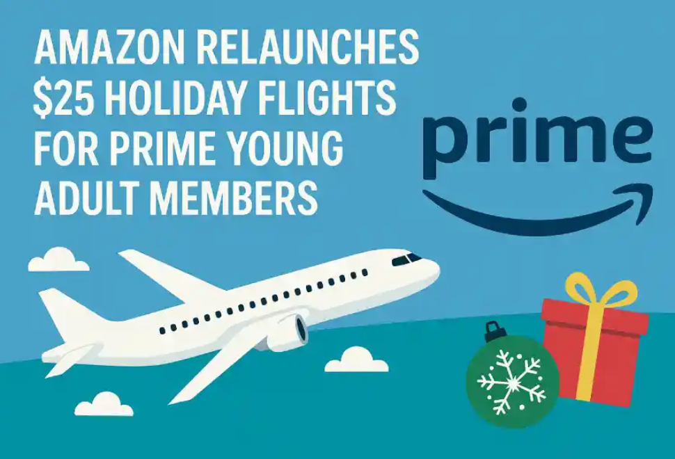 amazon relaunches $25 holiday flights for prime young adult members