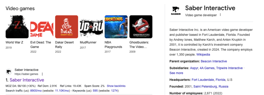 Saber Interactive video games