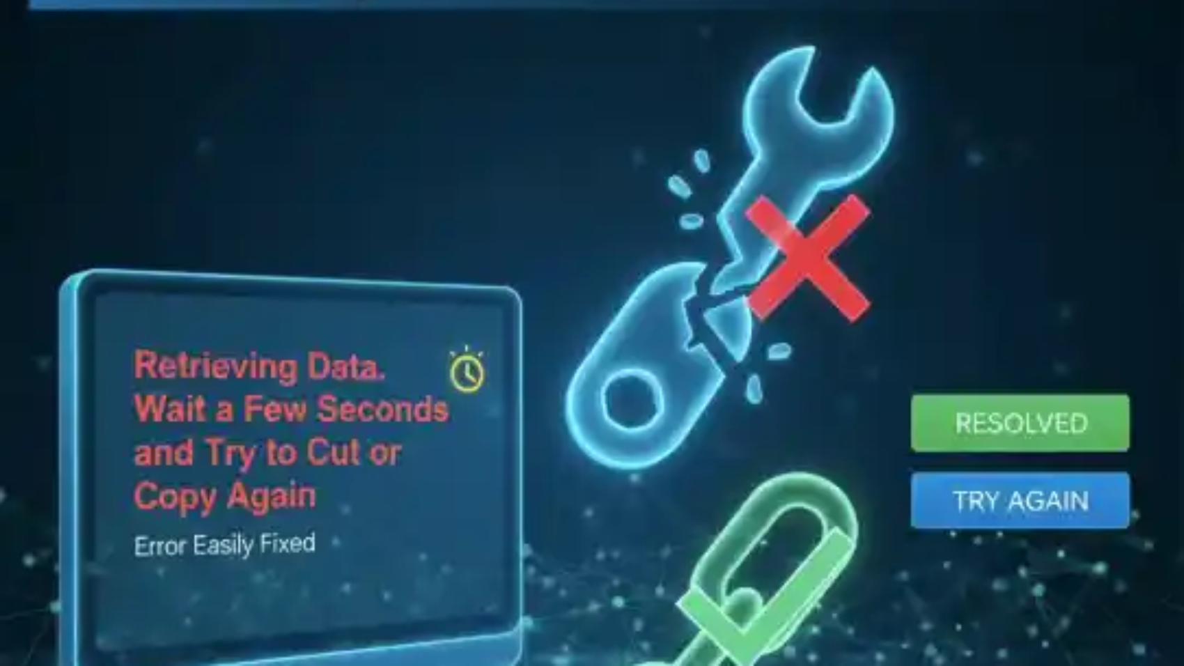 Fix “Retrieving Data. Wait a Few Seconds and Try to Cut or Copy Again” Error Easily