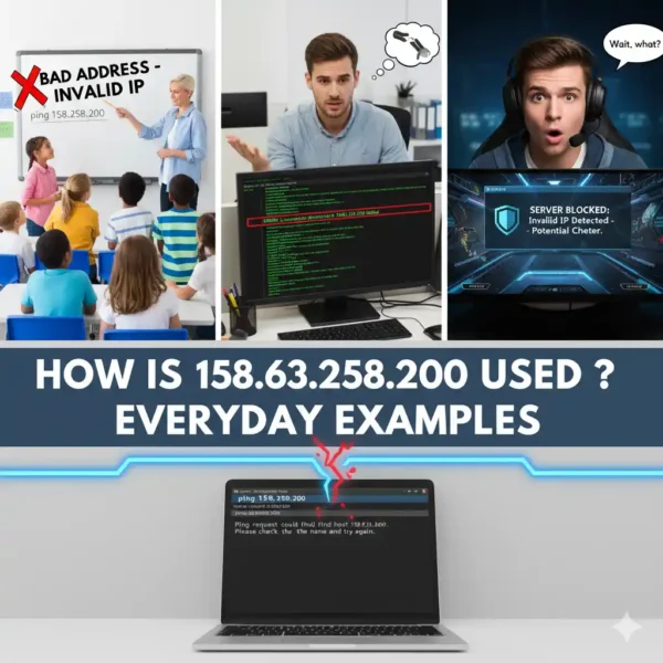 Discover how the invalid IP address 158.63.258.200 appears in everyday scenarios, from coding class "bad examples" and glitchy office software to blocking video game cheaters. Learn why this address fails and how understanding it helps you avoid online scams.