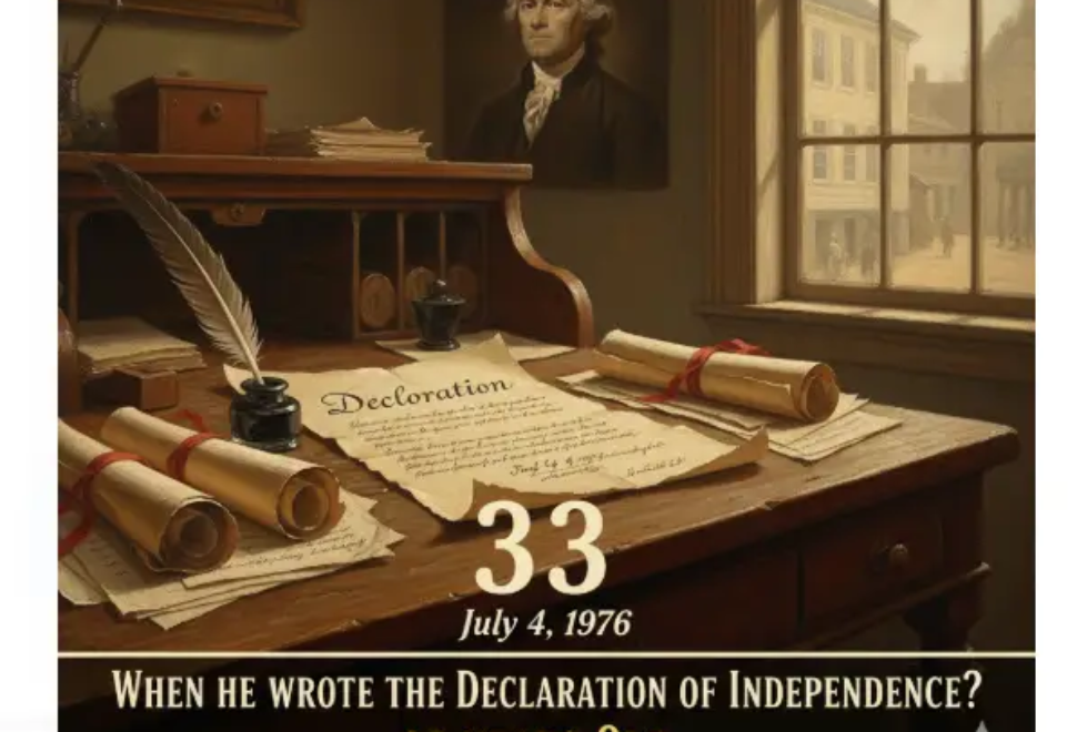 How old was thomas jefferson when he wrote the declaration of independence