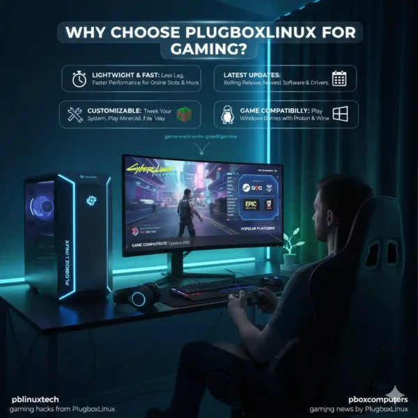 Enhance your gaming with PlugboxLinux! Discover why this lightweight, customizable, and always-updated OS is perfect for playing your favorite Windows games like Cyberpunk 2077 on Steam, GOG, and Epic. Get faster performance and seamless compatibility.