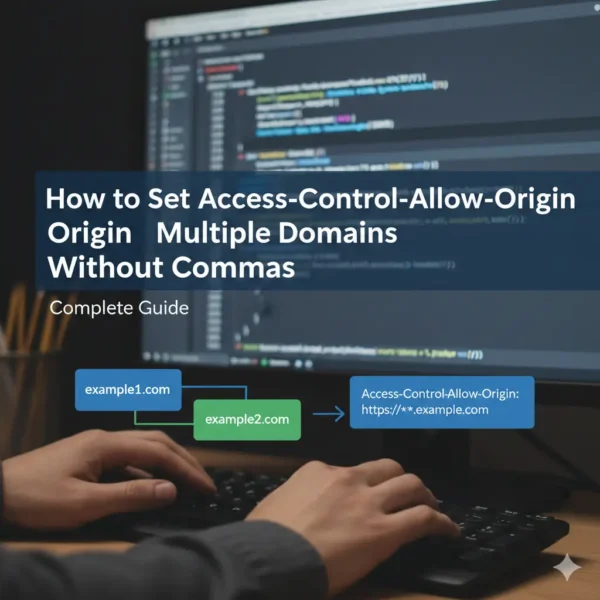 A visual guide to setting the Access-Control-Allow-Origin header for multiple domains without commas using a wildcard or regex approach.