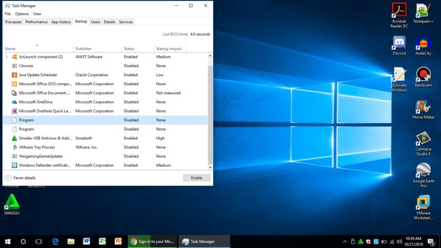 Removing or Disabling Items for Faster Boots
