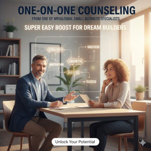 One-on-One Counseling From One Of Mriglobal Small Business Specialists: Super Easy Boost for Dream Builders